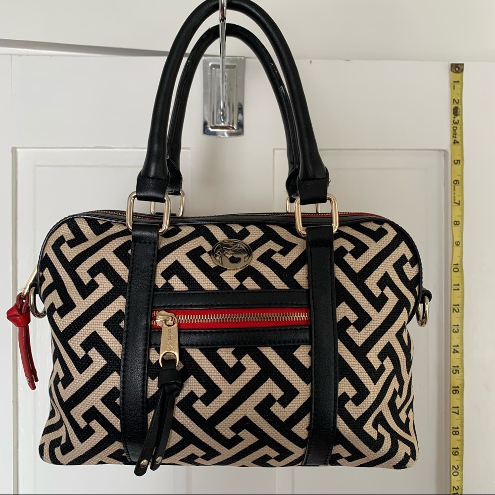 Spartina Black & White Geometric Satchel